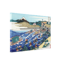 Fuji de Kanaya sur Tokaido par Hokusai Impression Sur Toile
