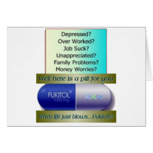 Fukitol, le travail ne suce, au-dessus de travaill carte de vœux