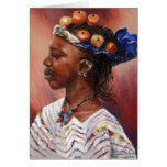 Fulani Amber Bead Girl Greeting Card