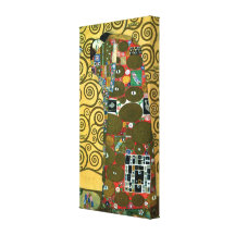 Fulfilment (The Embrace) by Gustav Klimt Stretched Canvas Print