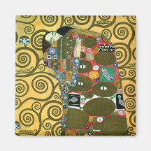 Fulfilment (The Embrace) by Gustav Klimt Fridge Magnets