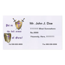 Full Armour of God Business Card Templates