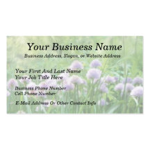 Full Bloom - Chive Flowers Business Card Templates