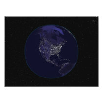 Full Earth at night showing city lights 4 Photo