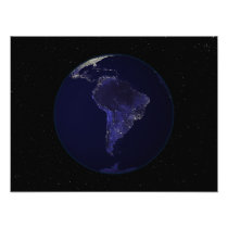 Full Earth at night showing city lights 6 Photo Print