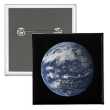 Full Earth centred over the Pacific Ocean Pin