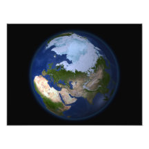 Full Earth showing the Arctic region Photo