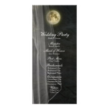 Full Moon Black Night Veil Wedding Program Customized Rack Card