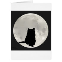 Full Moon Cat Card