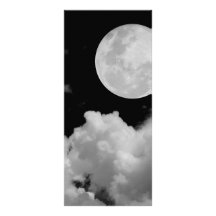 FULL MOON CLOUDS BLACK AND WHITE CUSTOM RACK CARDS