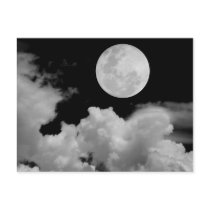FULL MOON CLOUDS BLACK AND WHITE