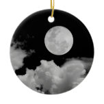 FULL MOON & CLOUDS BLACK & WHITE