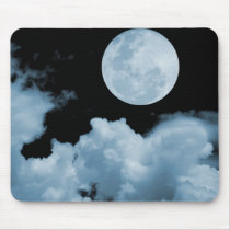 FULL MOON CLOUDS BLUE