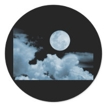 FULL MOON CLOUDS BLUE