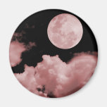 FULL MOON CLOUDS RED REFRIGERATOR MAGNET