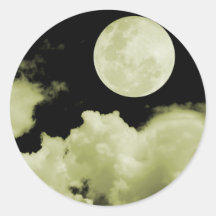 FULL MOON CLOUDS YELLOW STICKER