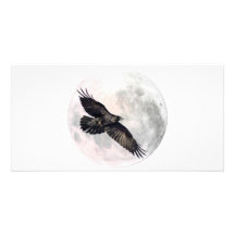 Full Moon Crow Picture Card