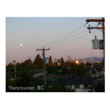 Full Moon over Vancouver, BC Postcard