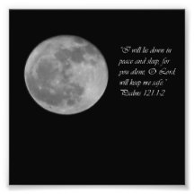 Full Moon Psalms 121:12 Encouragement Verse Print Photograph