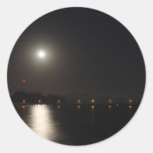 Full Moon Rise Round Sticker