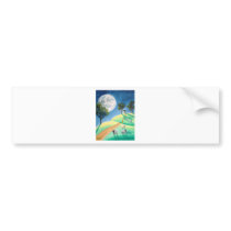FULL MOON & SHEEP PAINTING BUMPER STICKERS