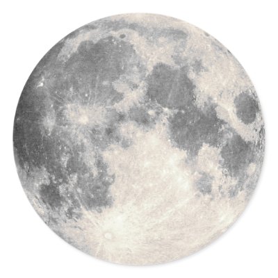 Full Moon Round Sticker by artberry