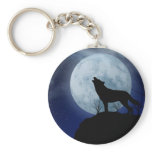 Full Moon Wolf Keychain