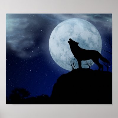 Full Moon Wolf Posters by VectorGraphics