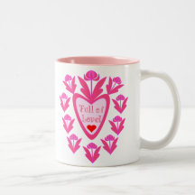 Full Of Love Heart And Flowers Mug