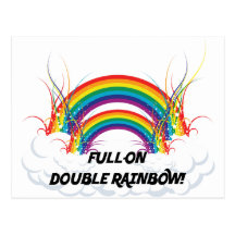 FULL-ON DOUBLE RAINBOW POST CARDS