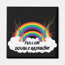 FULL-ON DOUBLE RAINBOW REFRIGERATOR MAGNET