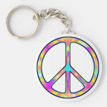 Full Psychedelic Peace Sign Keychains