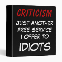 Full-Service Criticism Vinyl Binder