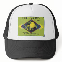 Full Worth Lemon Fruit Crate Label Mesh Hat