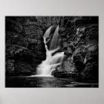 Fulmer Falls in black&white Poster