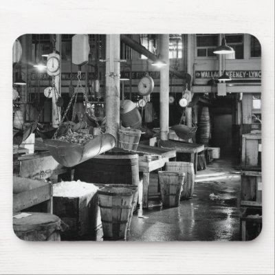 Fulton Fish Market, 1954 Mousepads by Photoblog