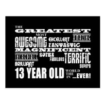 Fun 13th Birthday Party Greatest Thirteen Year Old Postcard