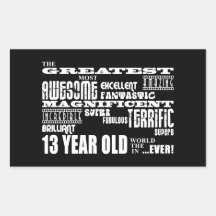 Fun 13th Birthday Party Greatest Thirteen Year Old Stickers