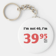 Fun 40th Birthday Plus Tax Keychains