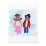 Fun 50's Sock Monkeys Post Card