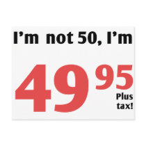 Fun 50th Birthday Plus Tax Post Cards