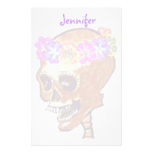 Fun and Colourful Skull stationery