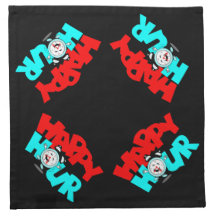Fun Anthropomorphic Happy Hour Cocktail Napkins