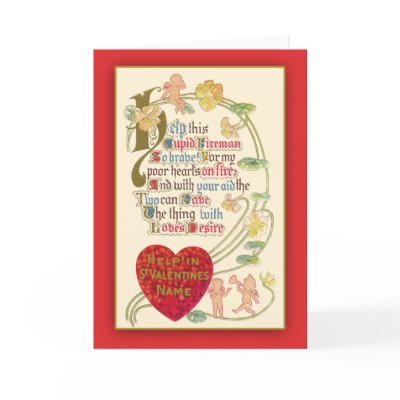 Fun Antique Illustration Valentine's Day Greeting Card by CustomizeACard
