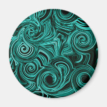 Fun Aqua Twirls Fridge Magnet