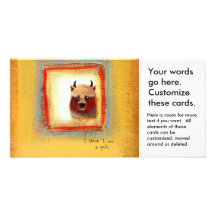 Fun art yak identity crisis silly cute painting photo card template