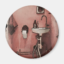 Fun Bathroom Refrigerator Magnet