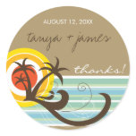 Fun Beach Holiday Thank You Gift Label Sticker
