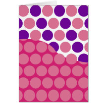 Fun Big Pink and Purple Polka Dots Wave Pattern Cards