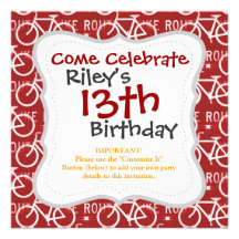 Fun Bike Route Fixie Bicycle Cyclist Pattern Red Announcements